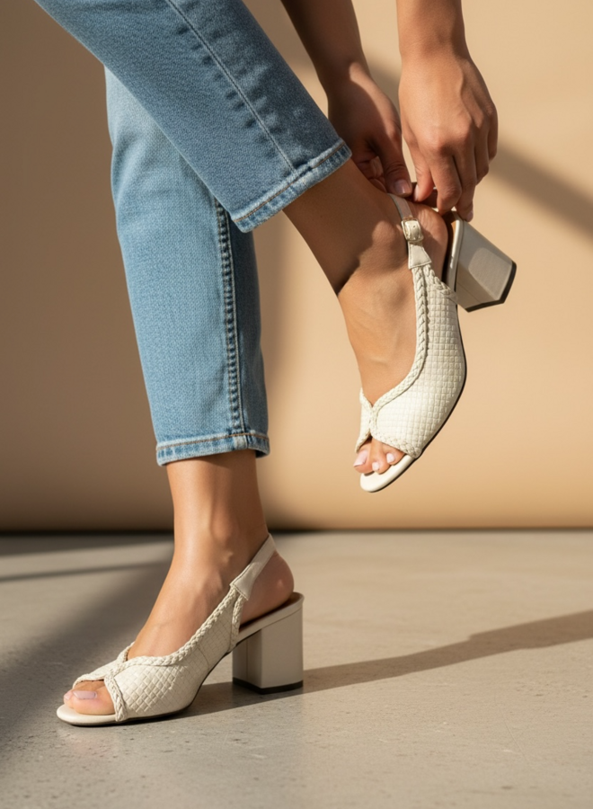 Sandaal open teen hakje CL085 – White