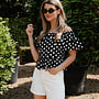 Kelly top bustier polka dots – Black