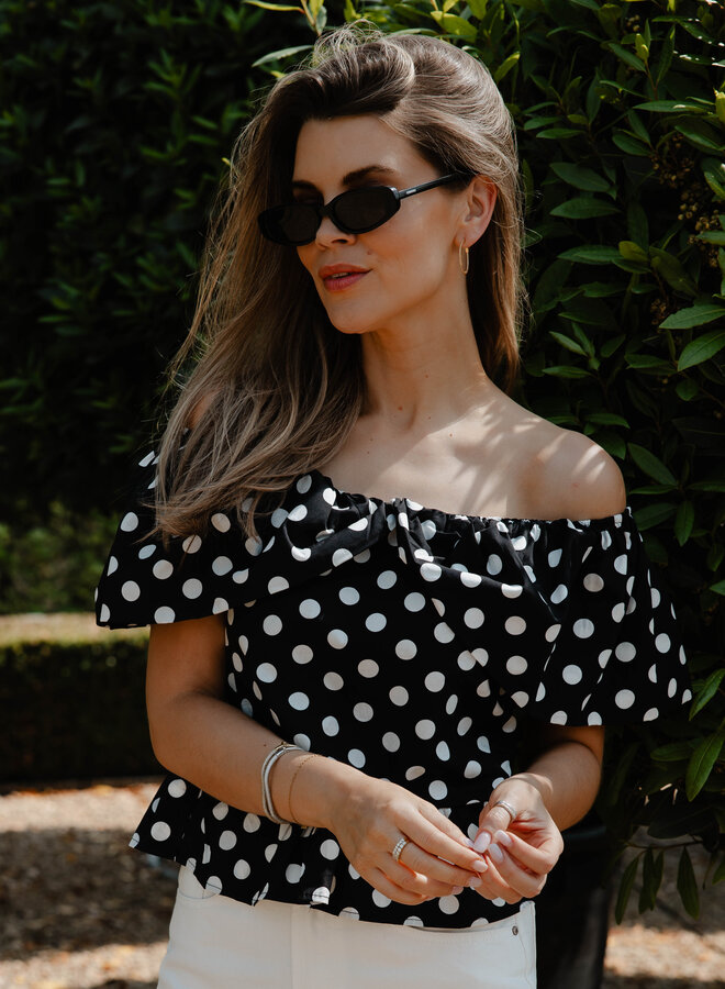 Kelly top bustier polka dots – Black