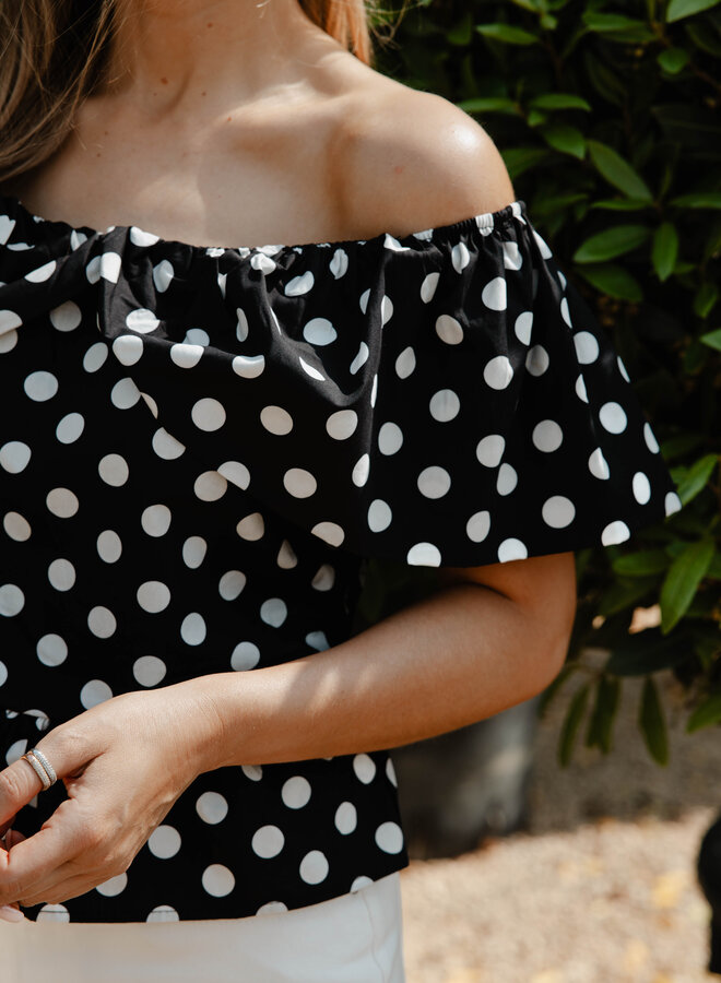 Kelly top bustier polka dots – Black