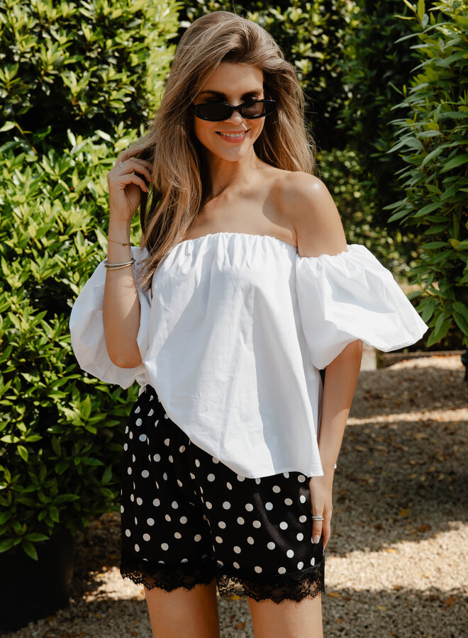Ina top bustier pouf – White