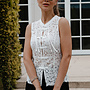 Laura top strik – White