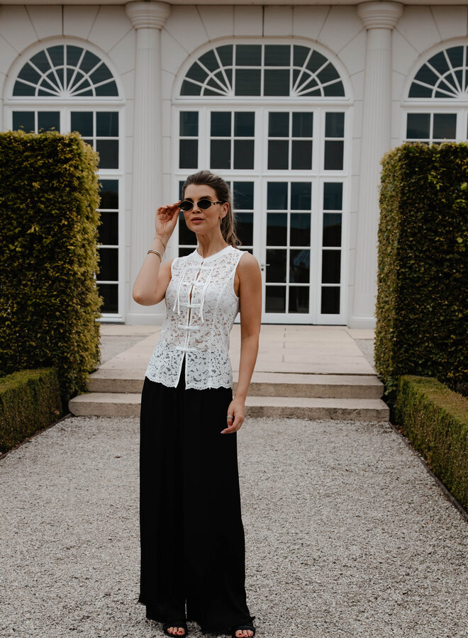 Fien satijnen losse broek – Black