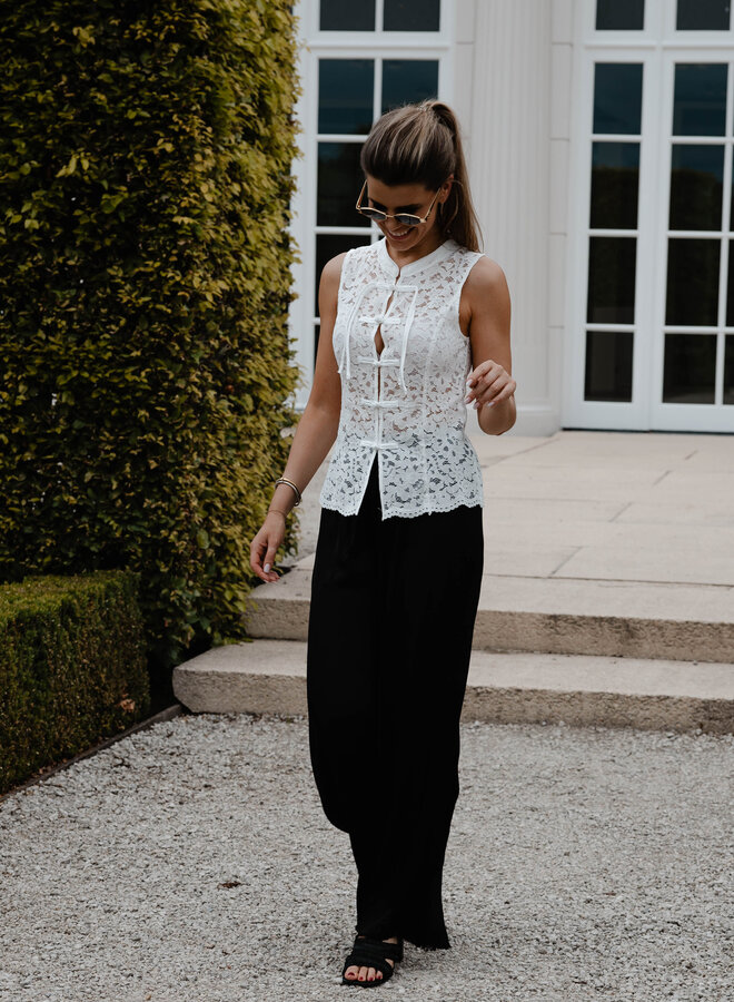 Fien satijnen losse broek – Black