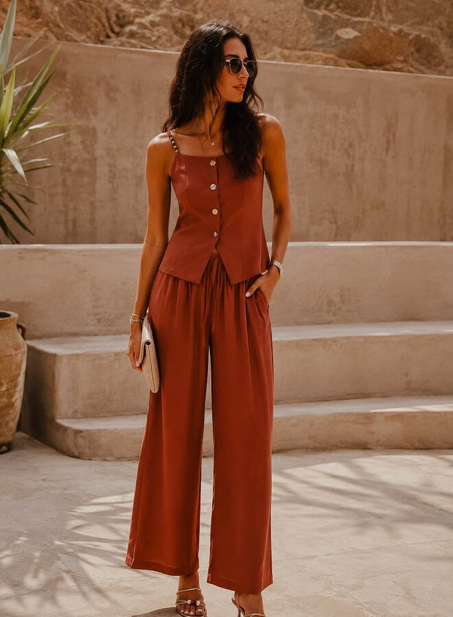 Luna set top + broek – Roest