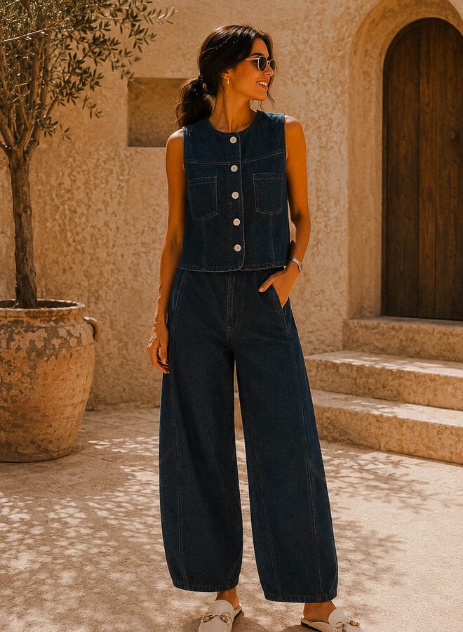 Georgia set jasje + broek – Dark Blue