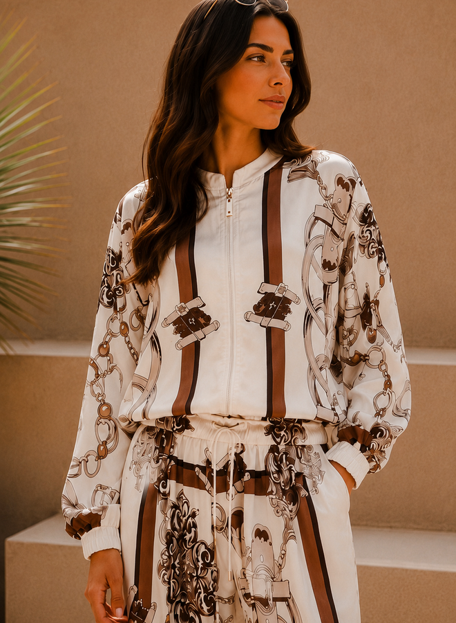 Laura bomber satinee – Creme