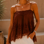 Josephine top volants en kant – Brown