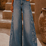 Lynn jeans broderie zijkant – Mid Blue