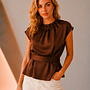 Julienne top satin – Coffee