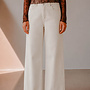 Ella broek lijn wide leg – Beige