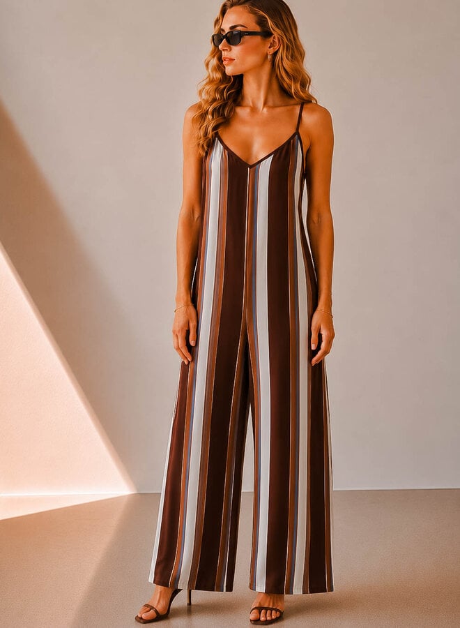 Lira jumpsuit stripes – Choco