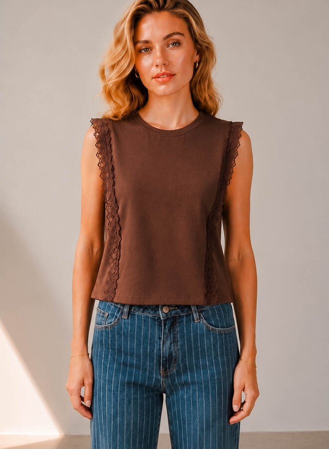 Feline top met kant – Choco