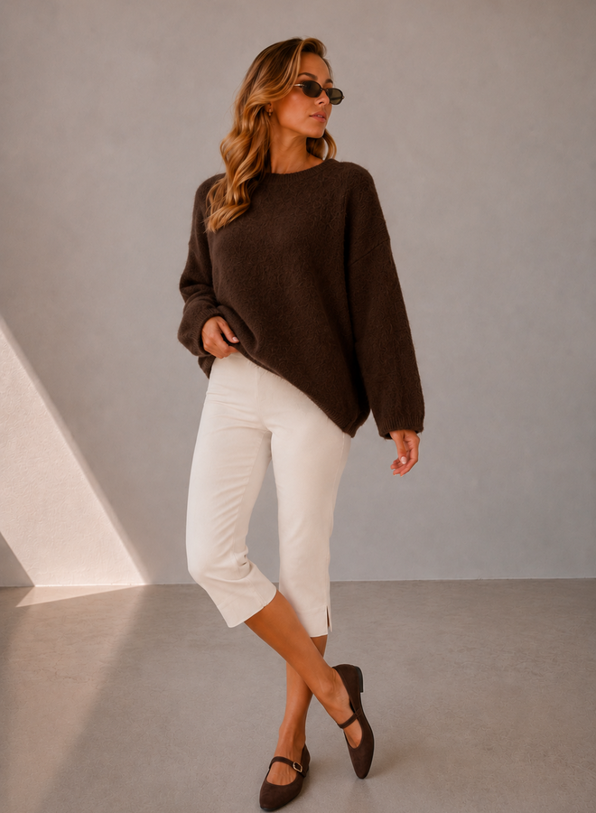 Stella Pull angora oversized – Choco