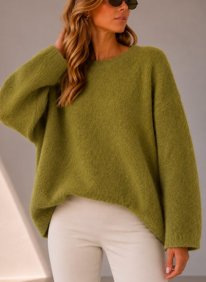 Stella Pull angora oversized – Olive