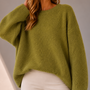 Stella Pull angora oversized – Olive