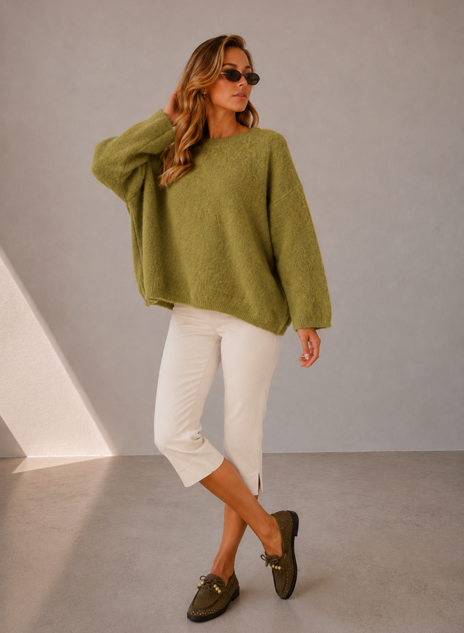 Stella Pull angora oversized – Olive