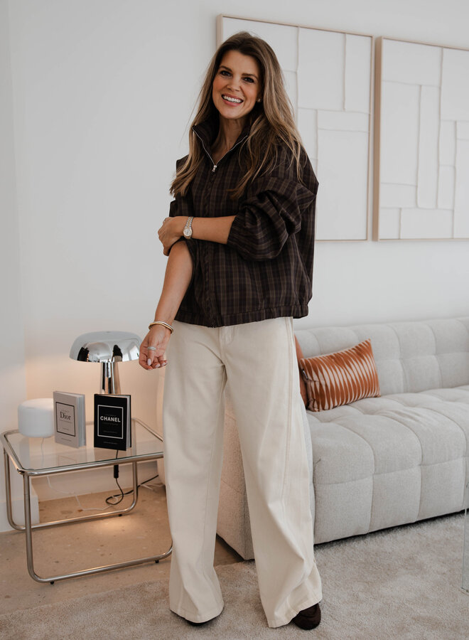 Ella broek lijn wide leg – Beige