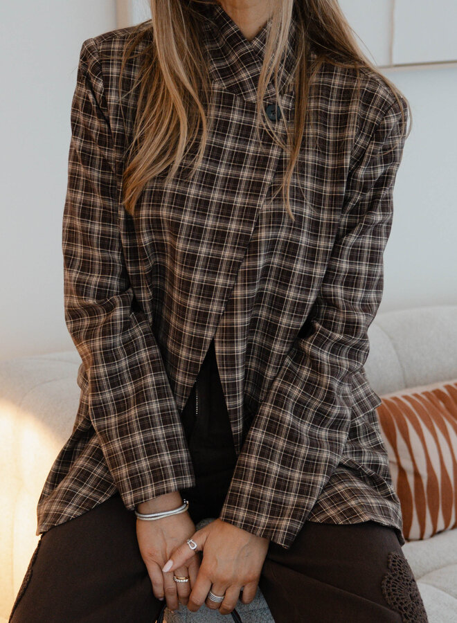 Jessy blazer schuin – Brown