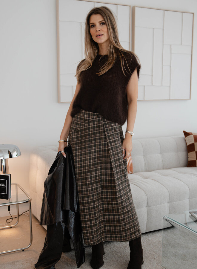 Dafne rok carreaux – Khaki