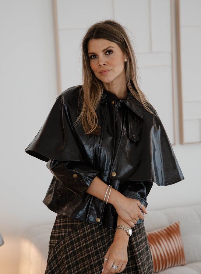 Nora jasje lakleder cape – Choco