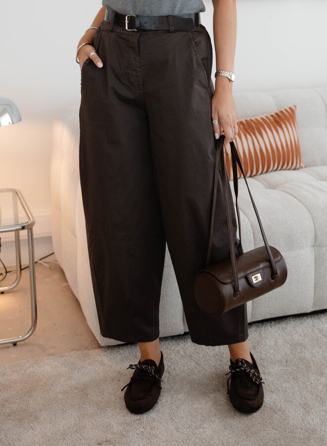 Simona barrel broek – Brown