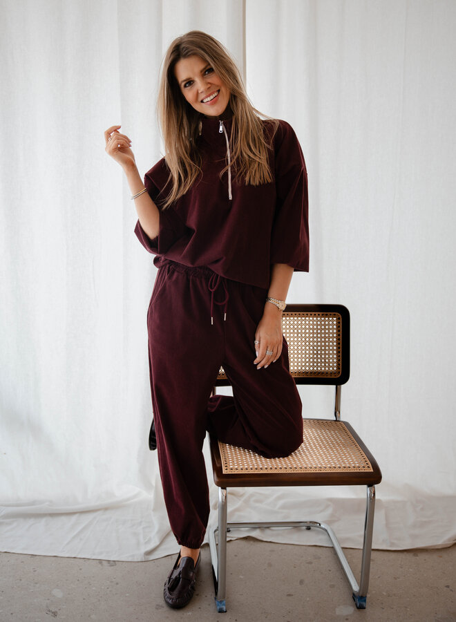 Lizzy set trui + broek training – Burgundy