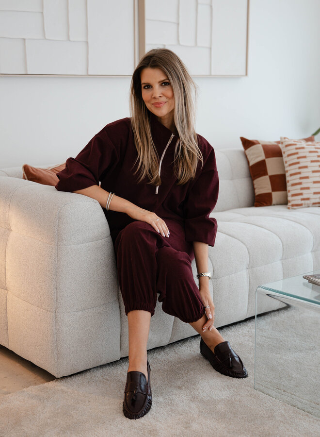 Lizzy set trui + broek training – Burgundy