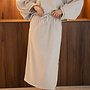 Gemma set rok + trui velours – Beige
