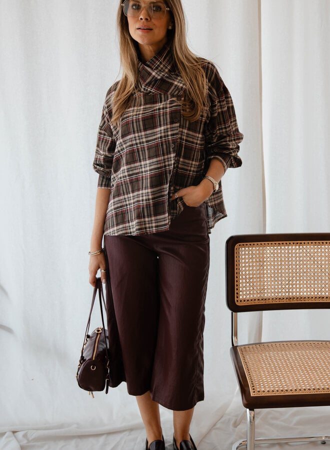 Lolette hemd oversized carreaux schuin – Choco