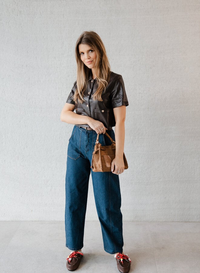 Nicoletta broek barrel – Dark Denim