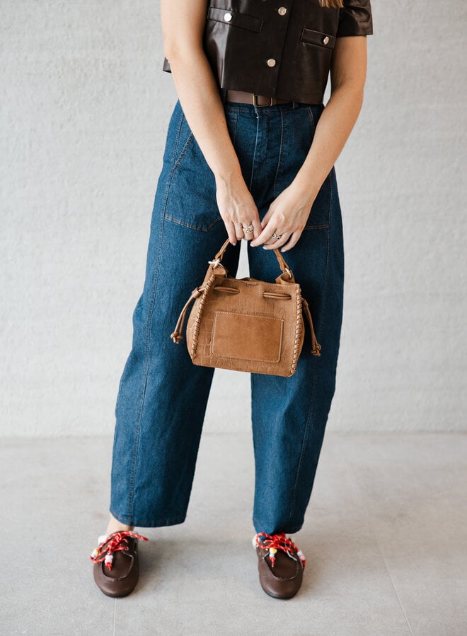 Nicoletta broek barrel – Dark Denim