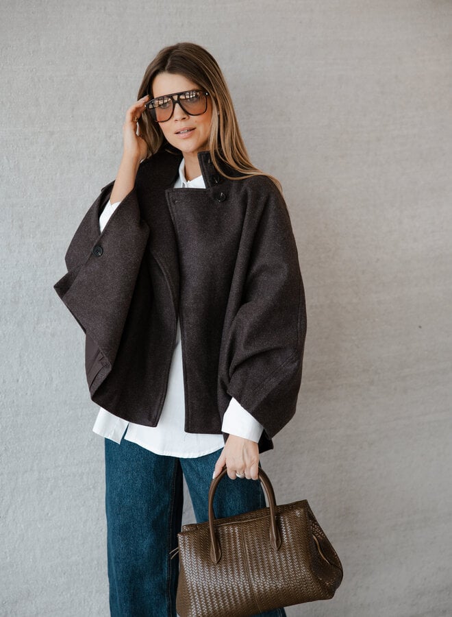 Jeanne cape mantel – Brown