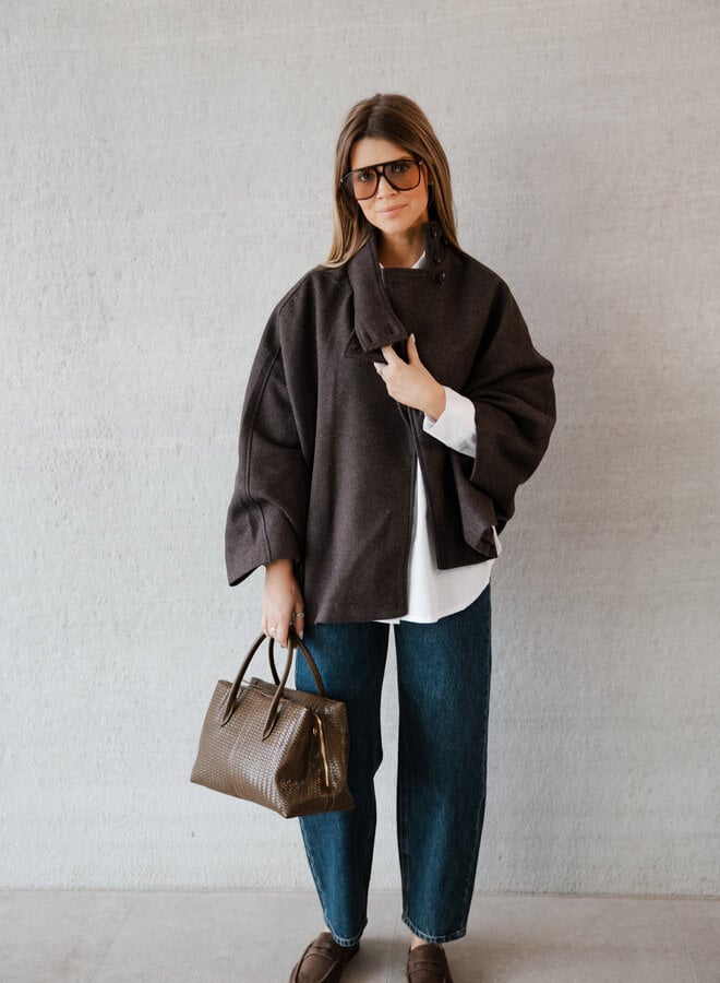 Jeanne cape mantel – Brown