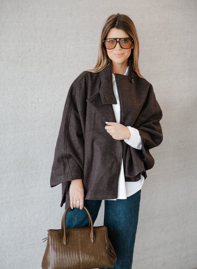 Jeanne cape mantel – Brown