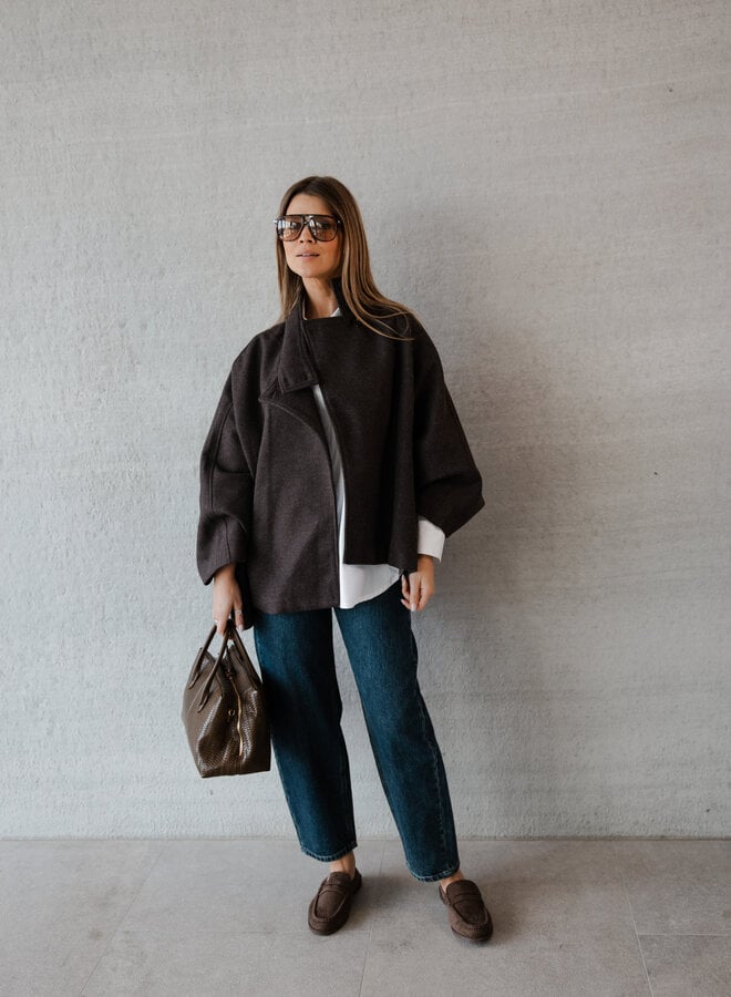 Jeanne cape mantel – Brown