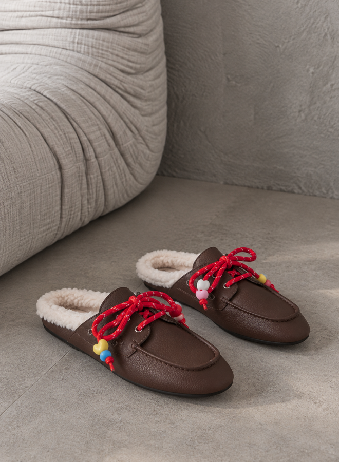 Loafer open Fur – Brown