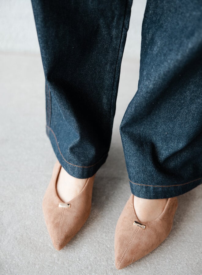 Slingback punt boucle H8-1515E – Camel