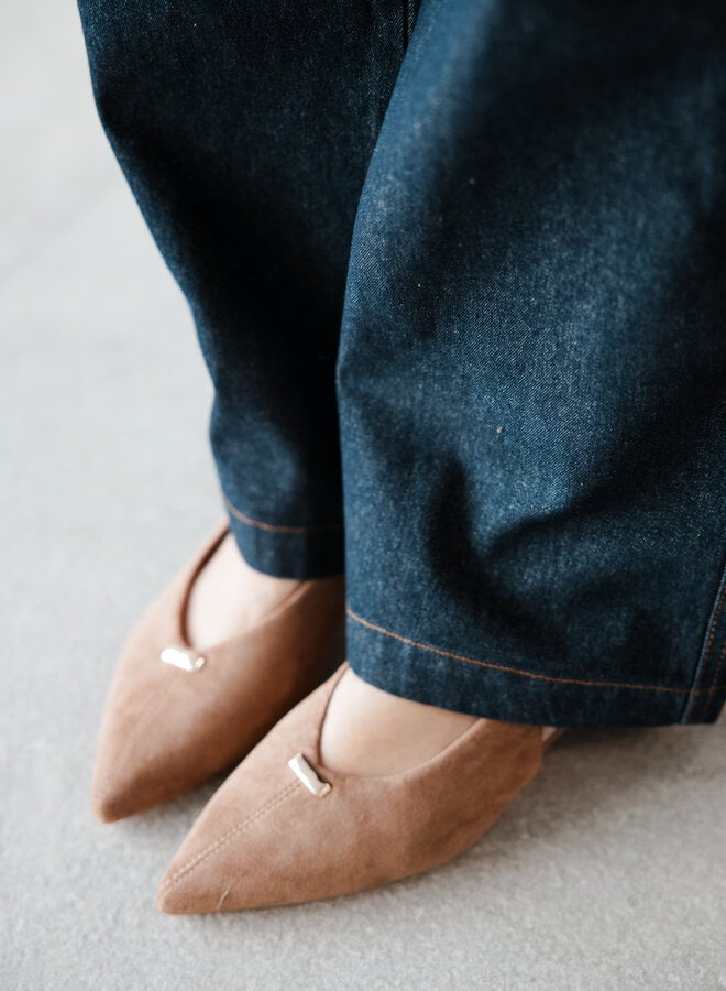 Slingback punt boucle H8-1515E – Camel