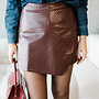 Alison Skort leder gevlochten – Burgundy