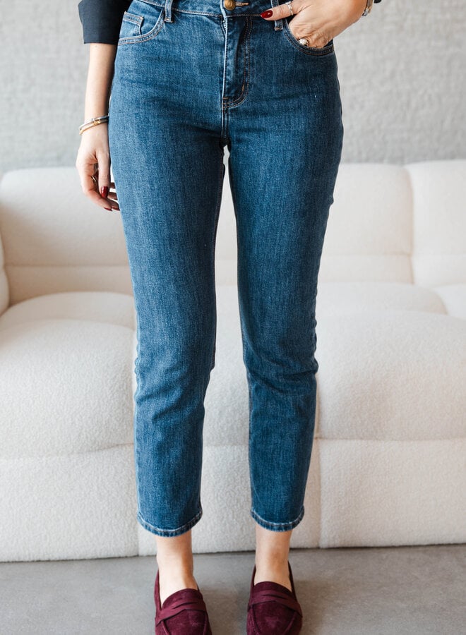 Mia momfit jeans – Dark Blue