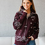 Jill cardigan rits met col paisley print – Brugundy