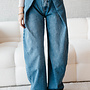 Safira balloon broek plooi – Denim