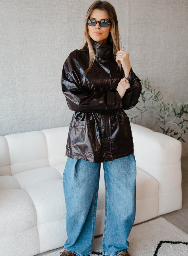 Safira balloon broek plooi – Denim