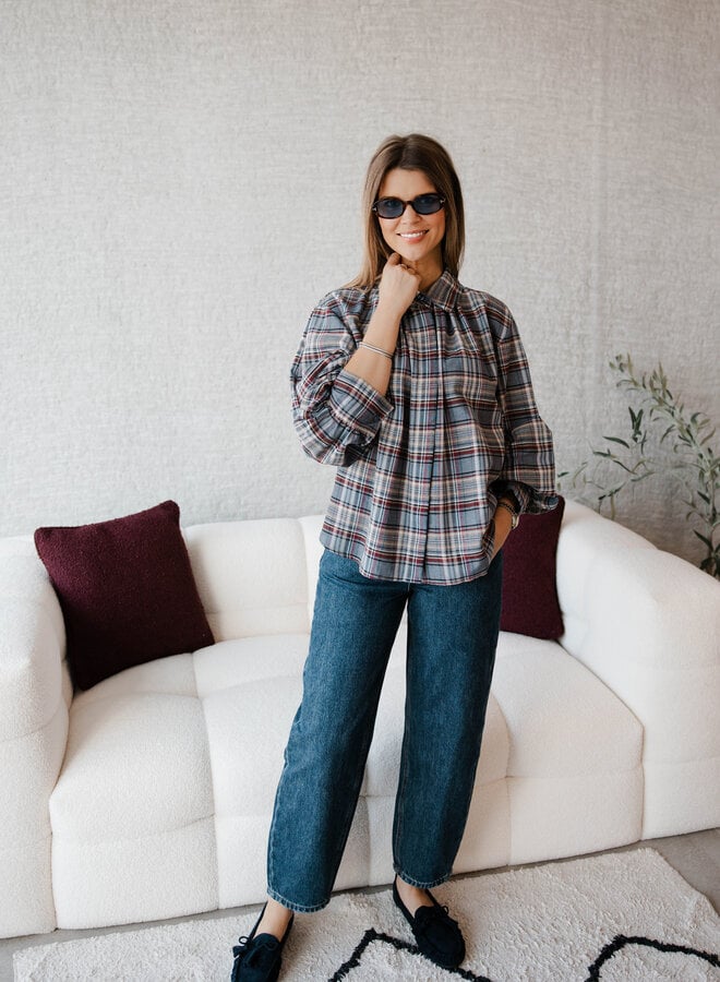 Kim hemdje carreaux pincé – Jeans