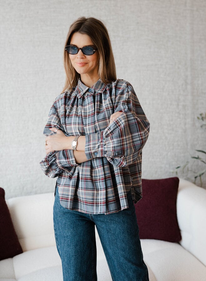 Kim hemdje carreaux pincé – Jeans