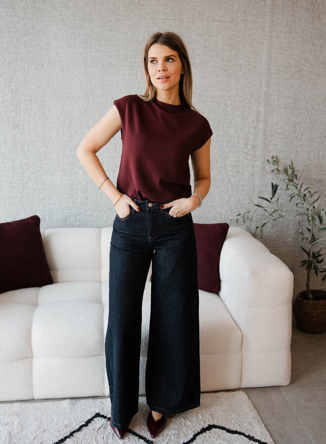 Lola trui col sleevless – Bordeaux