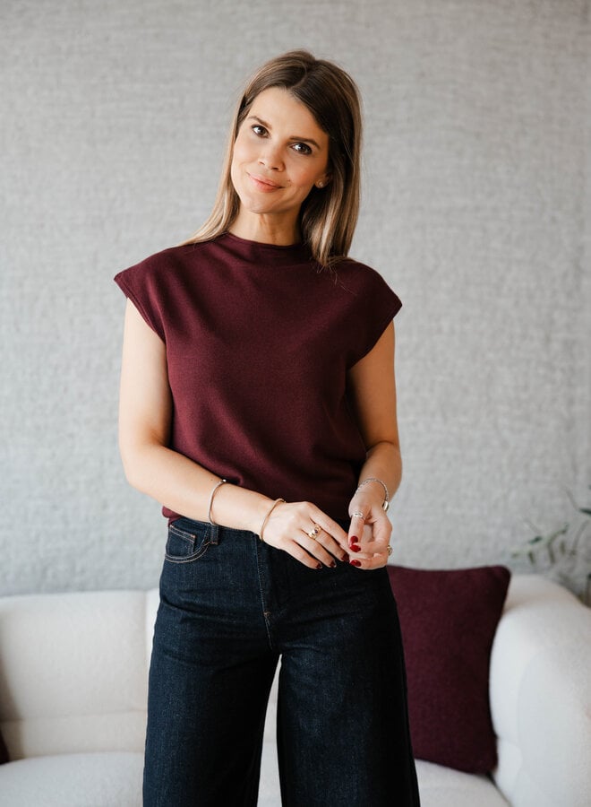 Lola trui col sleevless – Bordeaux