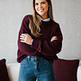 Emmeline soft knitwear ronde hals – Burgundy