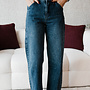 Andrea straight mid waist jeans – Blue